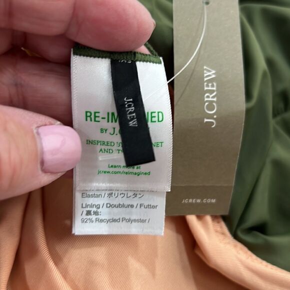 J.Crew Olive Green ruched wide strap swimsuit NWT - Picture 12 of 15